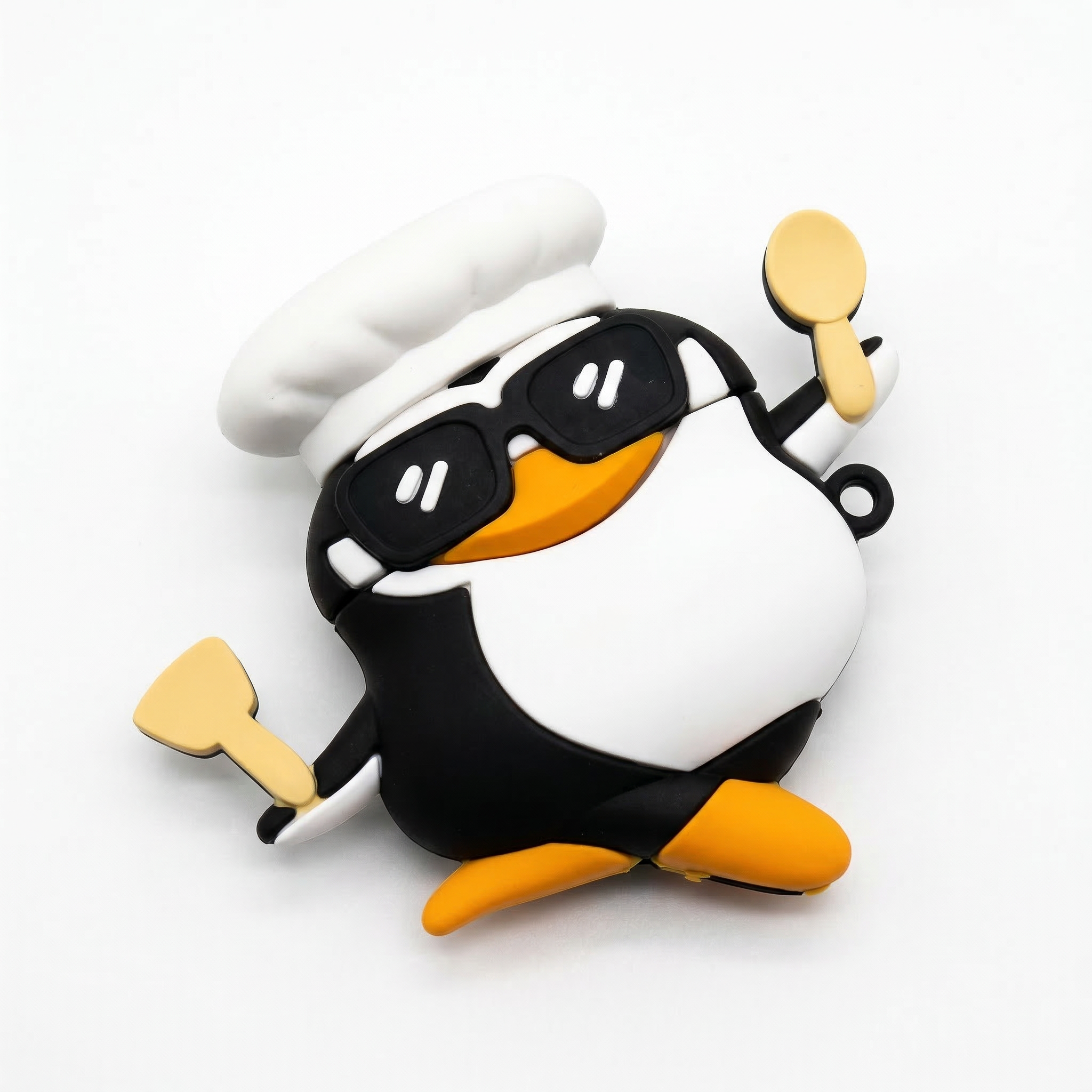 Cute Little Baker Penguin 3D Silicone Case for AirPods | Soft Protective Cover