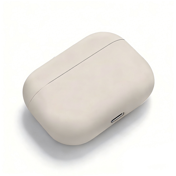 Matte Beige Silicone AirPods Case – Universal Fit for All AirPods Models