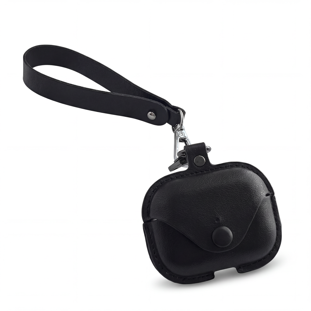 Vintage Brown Leather AirPods Case with Keyring – Universal Fit