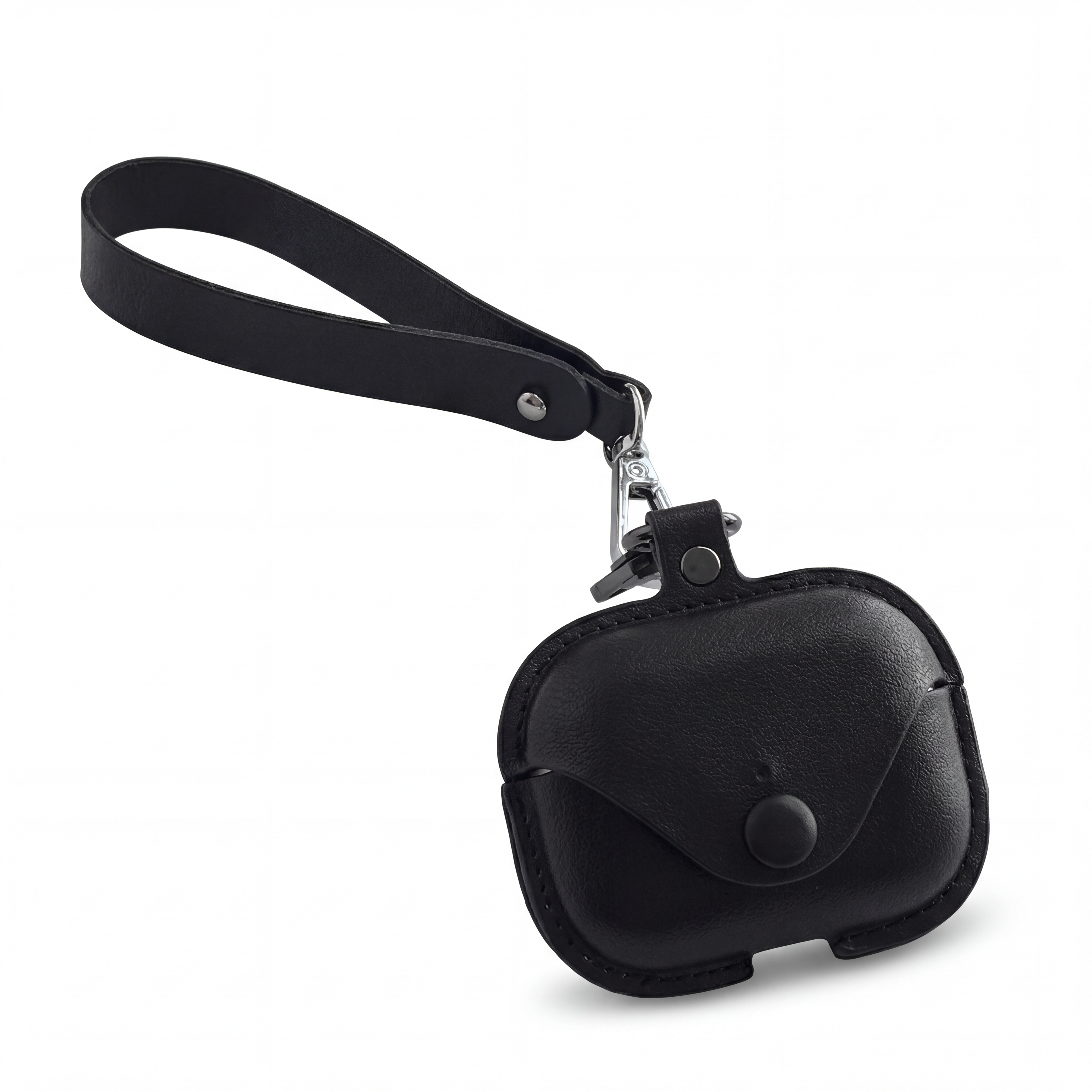 Vintage Brown Leather AirPods Case with Keyring – Universal Fit