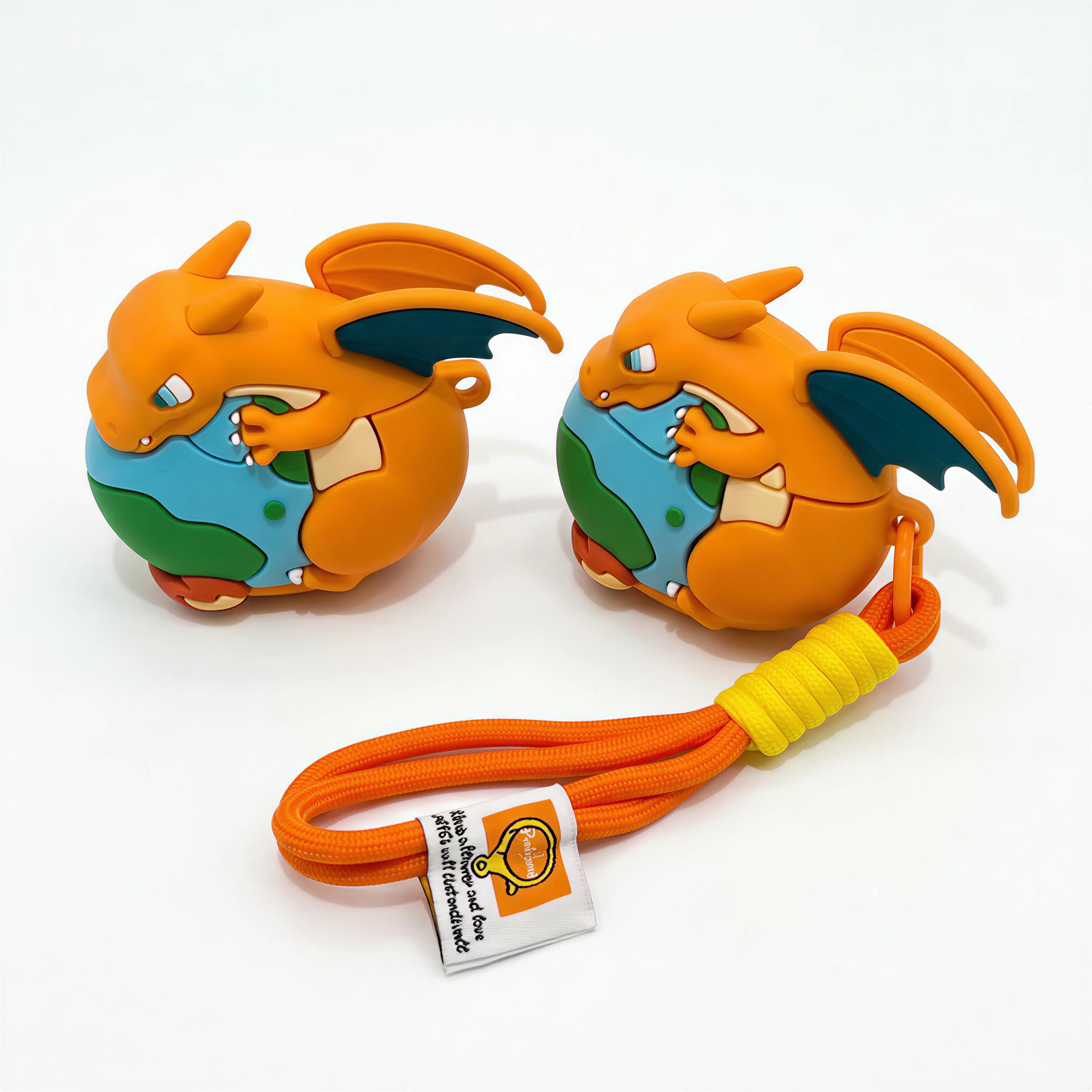 Funny Orange Flying Dragon 3D Case for AirPods | Planet Globe Creature Design