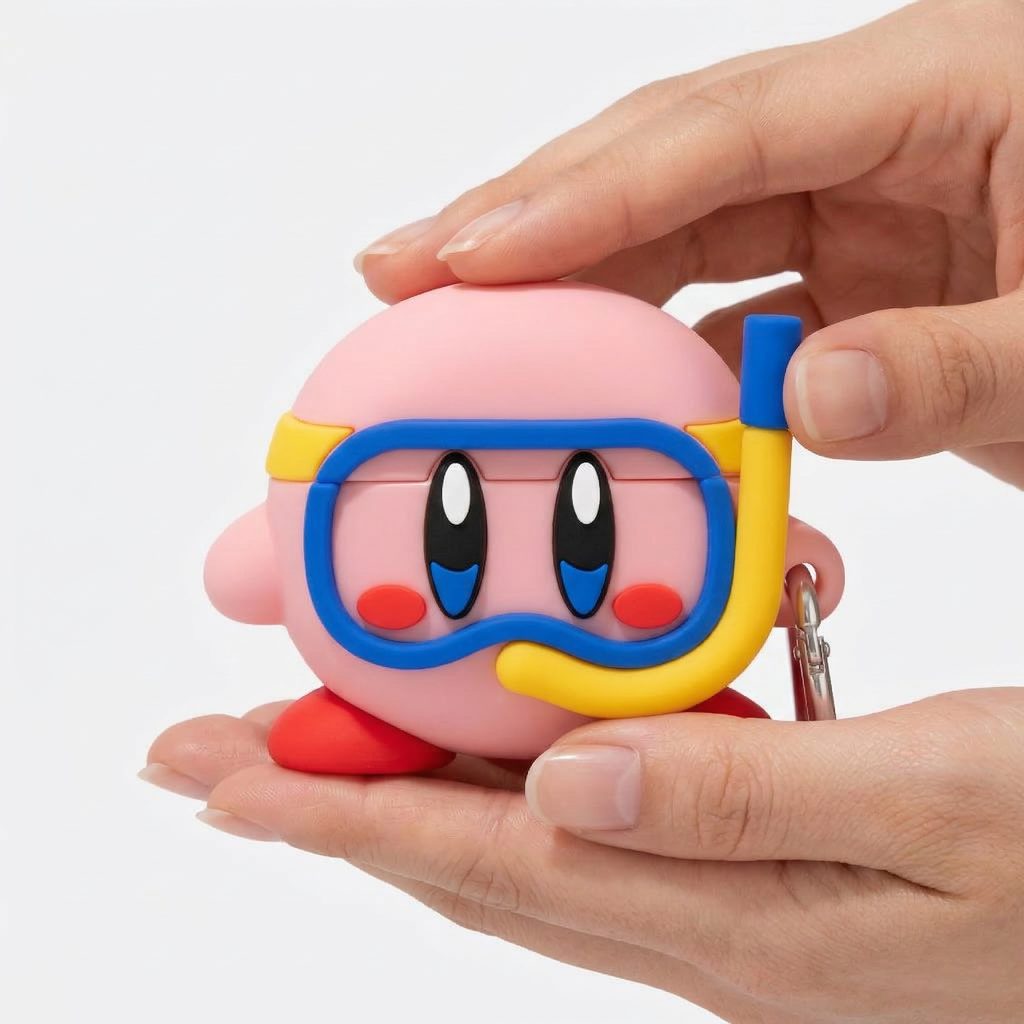 Pink Round Hero Snorkeling 3D Case for AirPods Pro | Cute Diving Design