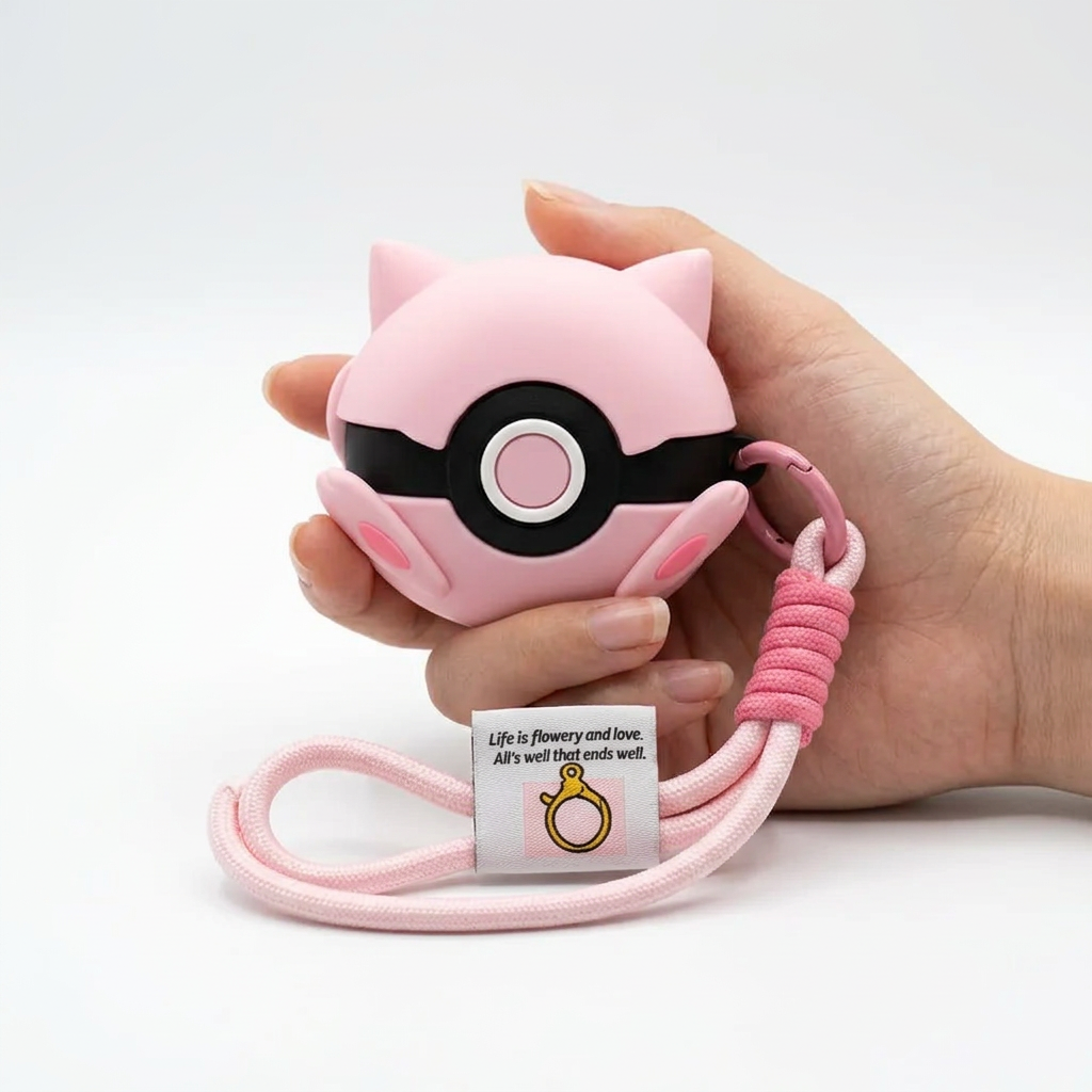 Funny Pink Piggy 3D Sphere Case for AirPods Pro | Protective Silicone Animal Cover