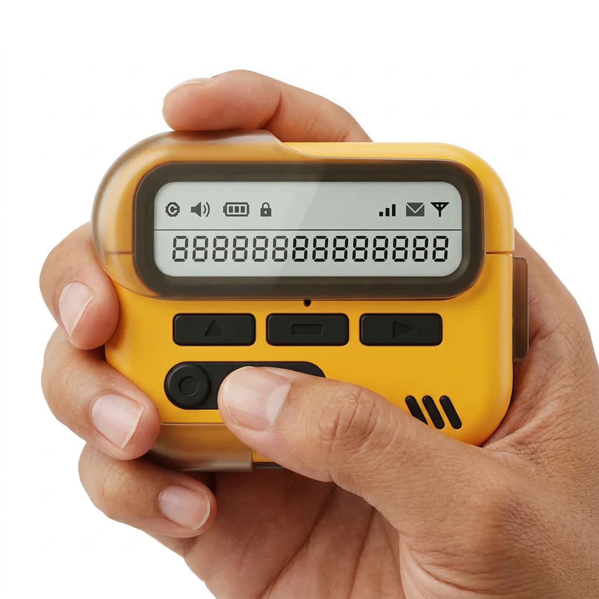 Retro Pager Style AirPods Case – Yellow Silicone Design