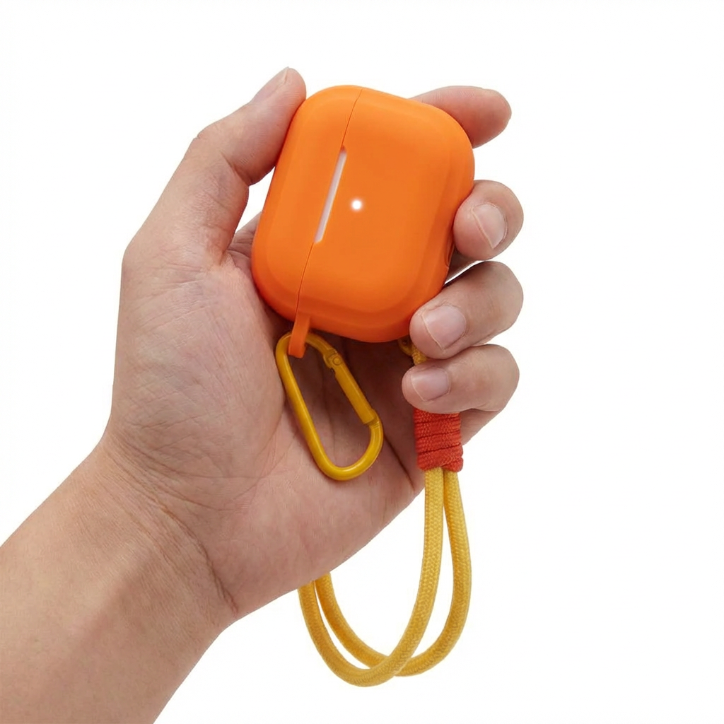 Bright Orange Rugged Silicone AirPods Case – Universal Fit