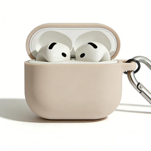 Matte Beige Silicone AirPods Case – Universal Fit for All AirPods Models