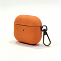 Textured Orange Fabric AirPods Case with Carabiner – Universal Fit