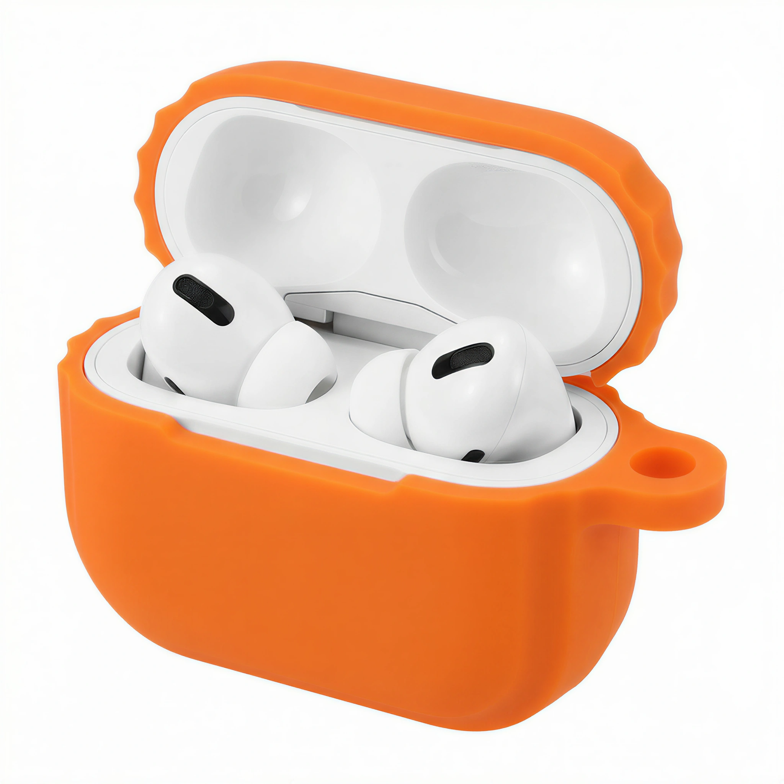 Bright Orange Rugged Silicone AirPods Case – Universal Fit