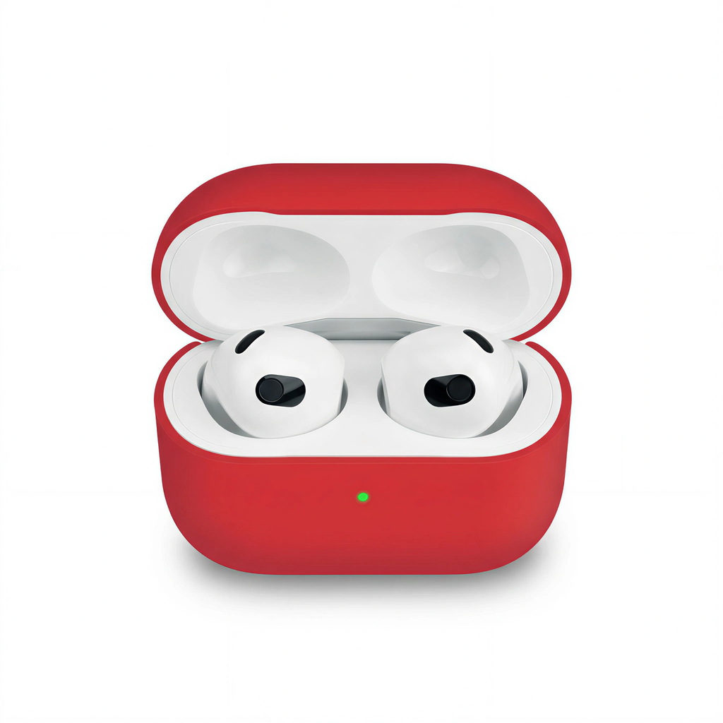 Matte Red Silicone AirPods Case – Universal Fit