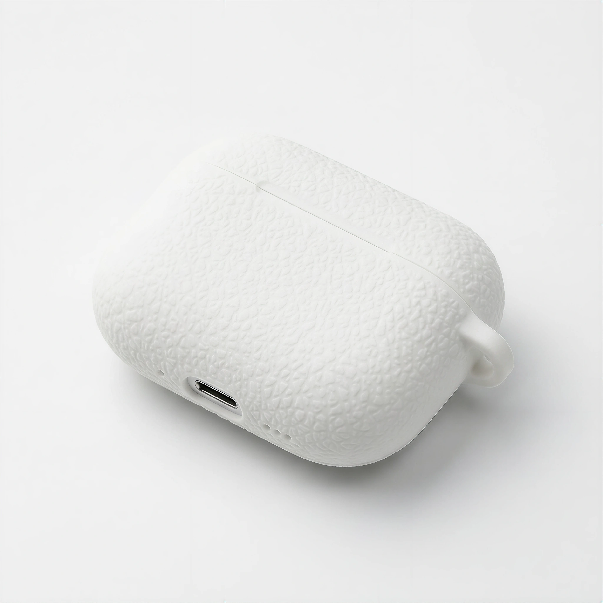 Textured Stone White Silicone AirPods Case – Universal Fit