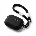 Matte Black Silicone AirPods Case with Braided Lanyard – Universal Fit