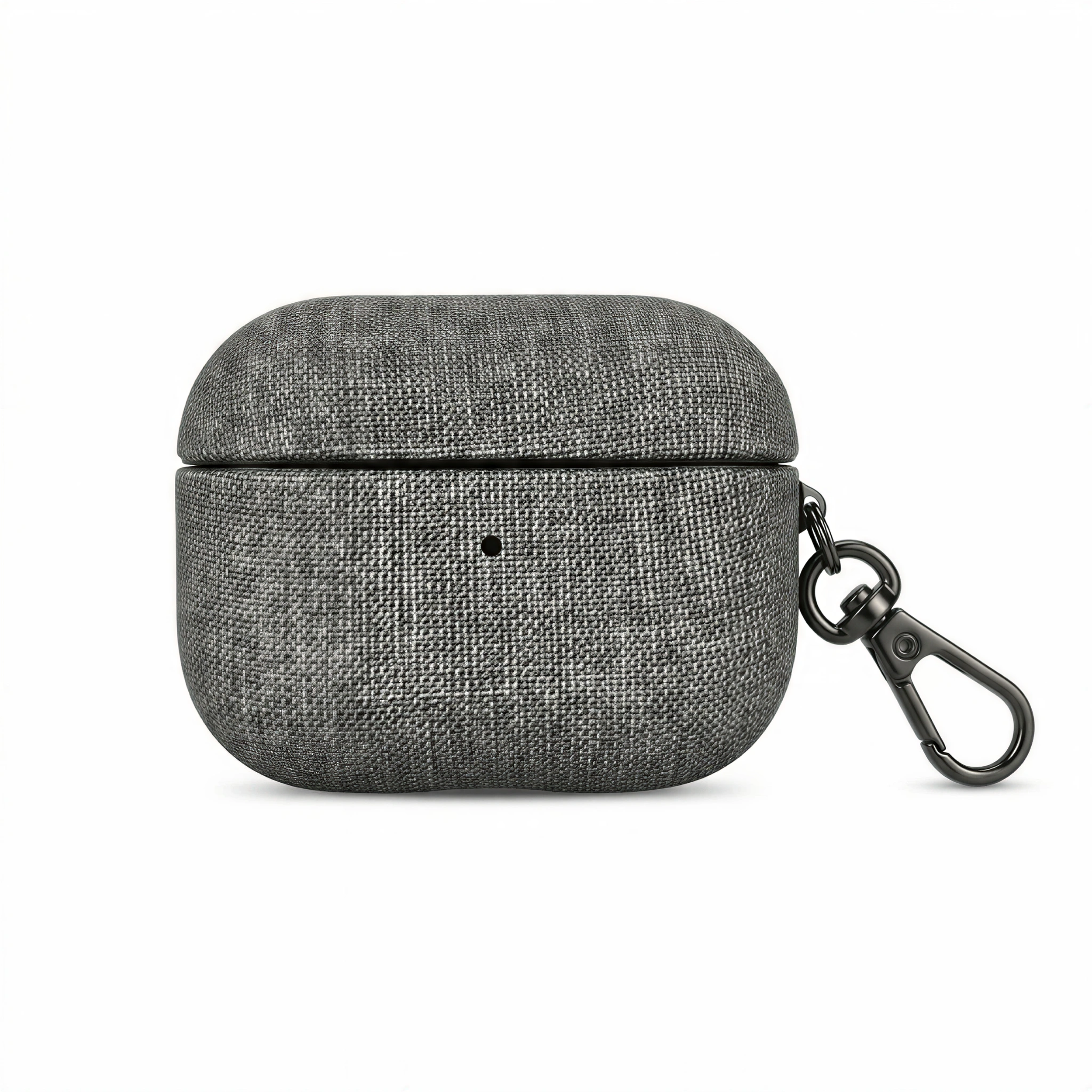 Textured Orange Fabric AirPods Case with Carabiner – Universal Fit