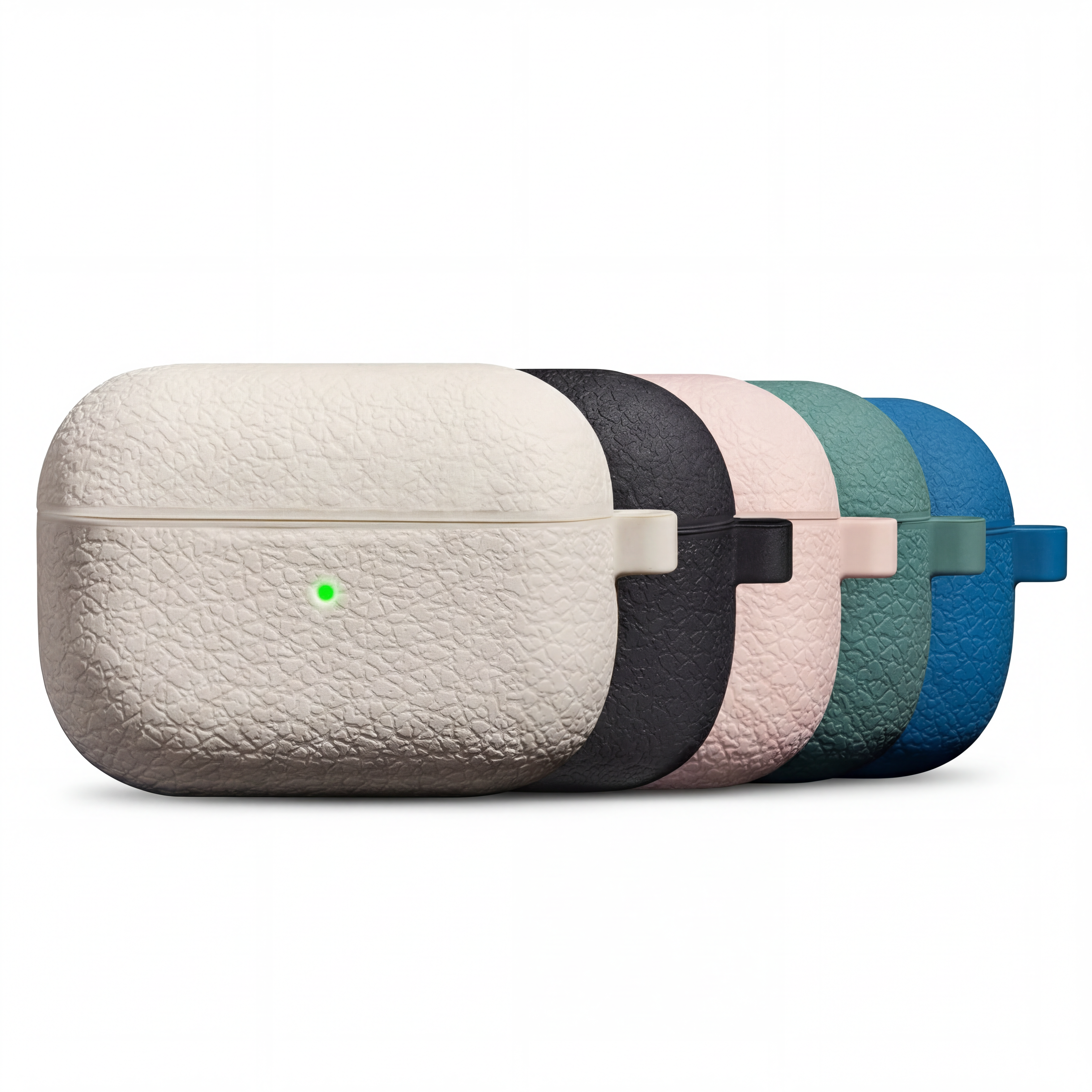 Textured Stone White Silicone AirPods Case – Universal Fit