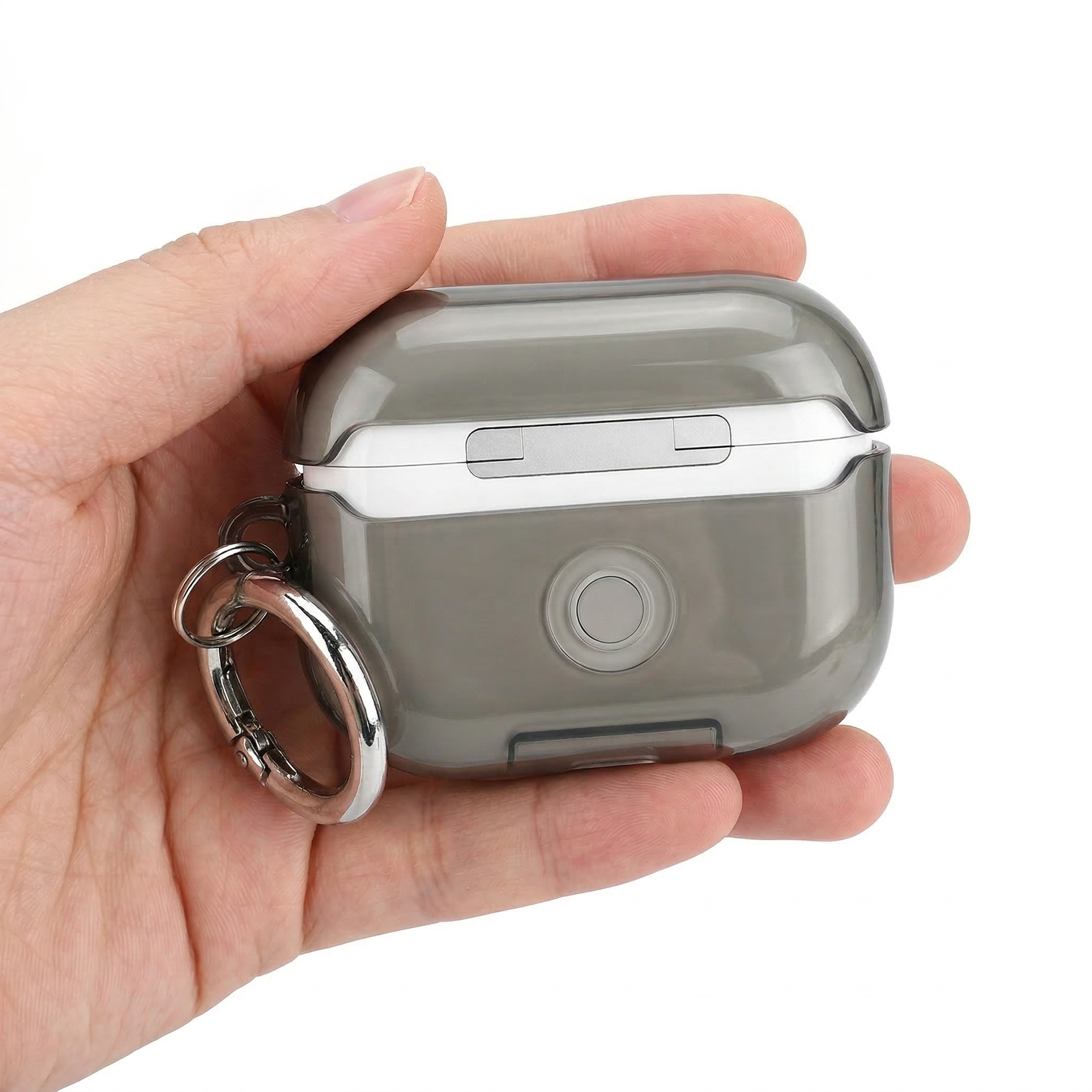 90s Nostalgia Translucent Case for AirPods – Smoky Clear Gamepad Style 3D Silicone Cover