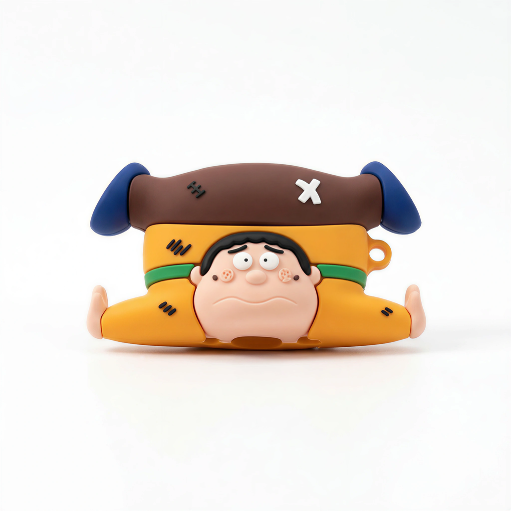Chubby Cartoon Character 3D Soft Silicone Case - Fun Anime Style Earphone Cover