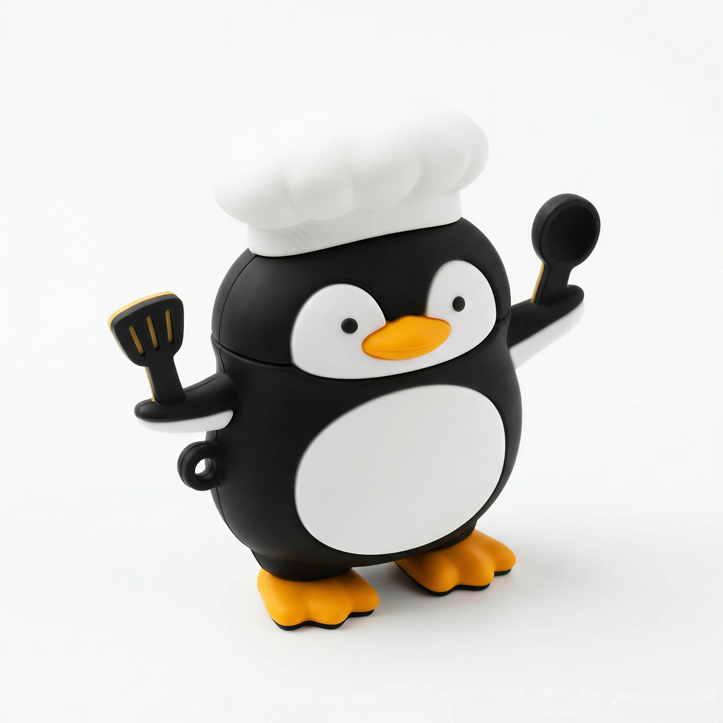 Cute Little Baker Penguin 3D Silicone Case for AirPods | Soft Protective Cover
