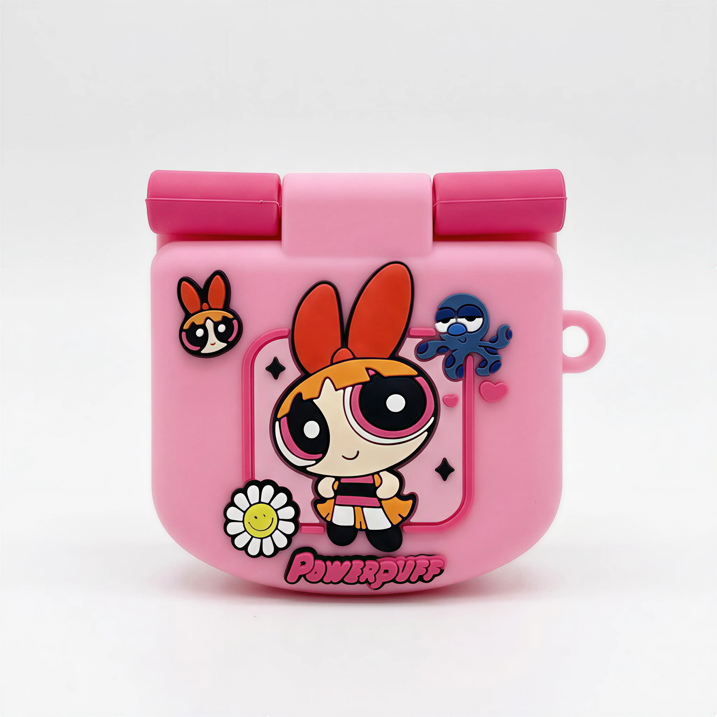 90s Retro Pink Heroine AirPods Case – Cute Cartoon Girl 3D Silicone Design
