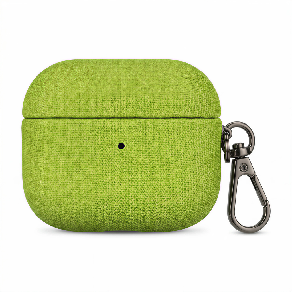 Textured Orange Fabric AirPods Case with Carabiner – Universal Fit