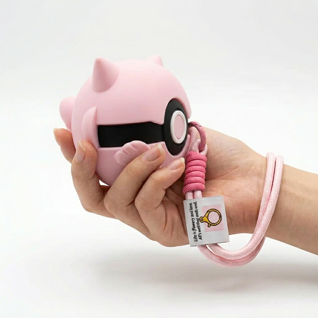 Funny Pink Piggy 3D Sphere Case for AirPods Pro | Protective Silicone Animal Cover