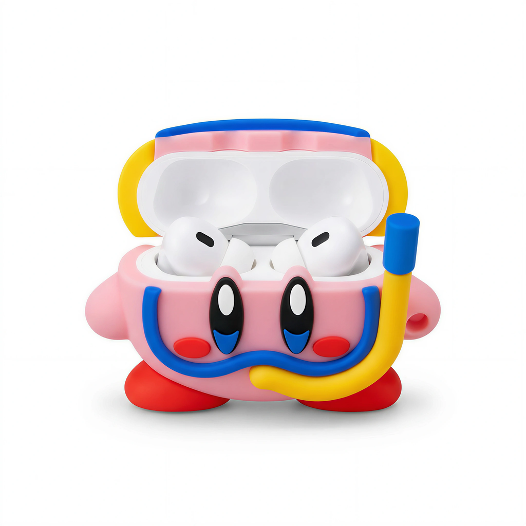 Pink Round Hero Snorkeling 3D Case for AirPods Pro | Cute Diving Design