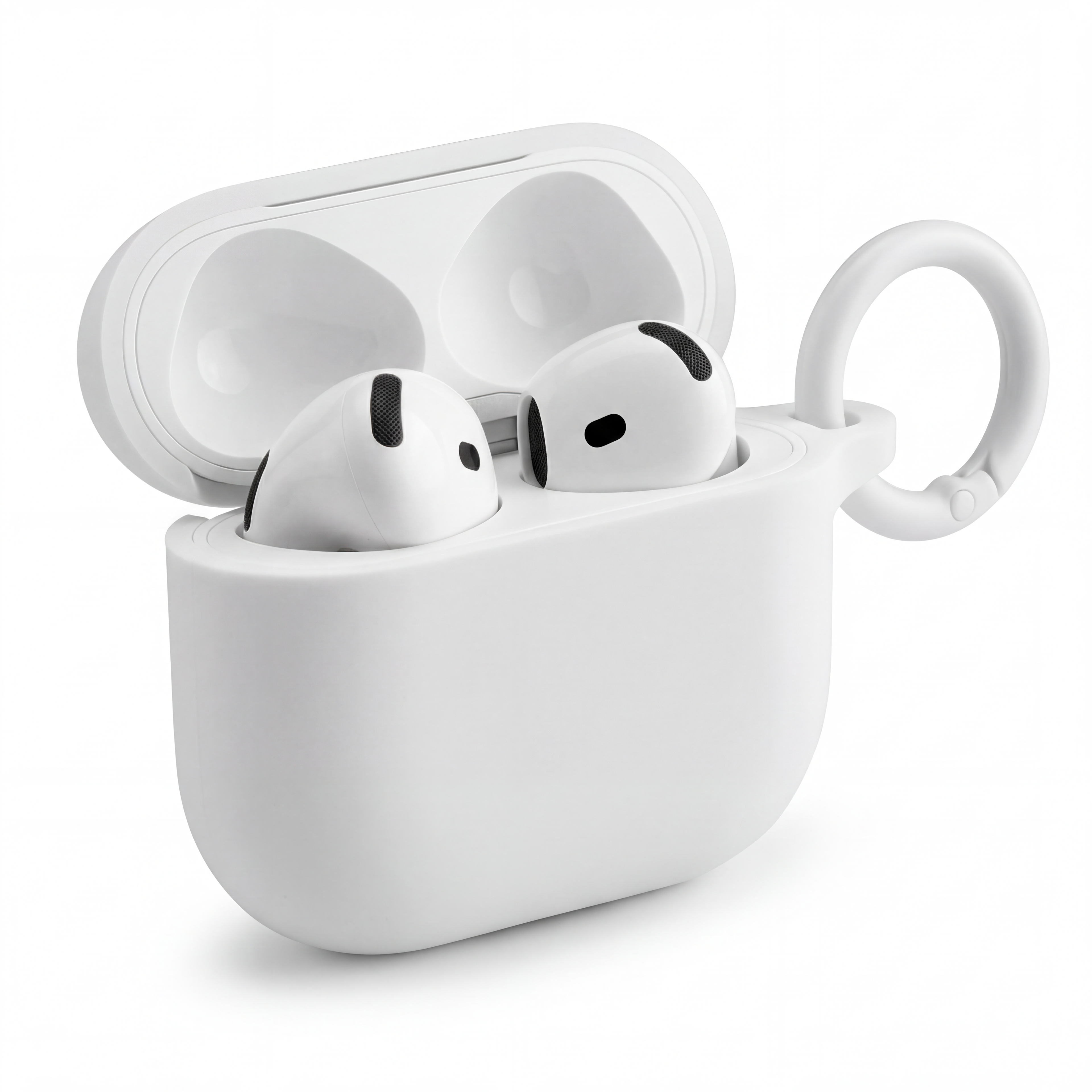 Pink Silicone AirPods Case with Carabiner