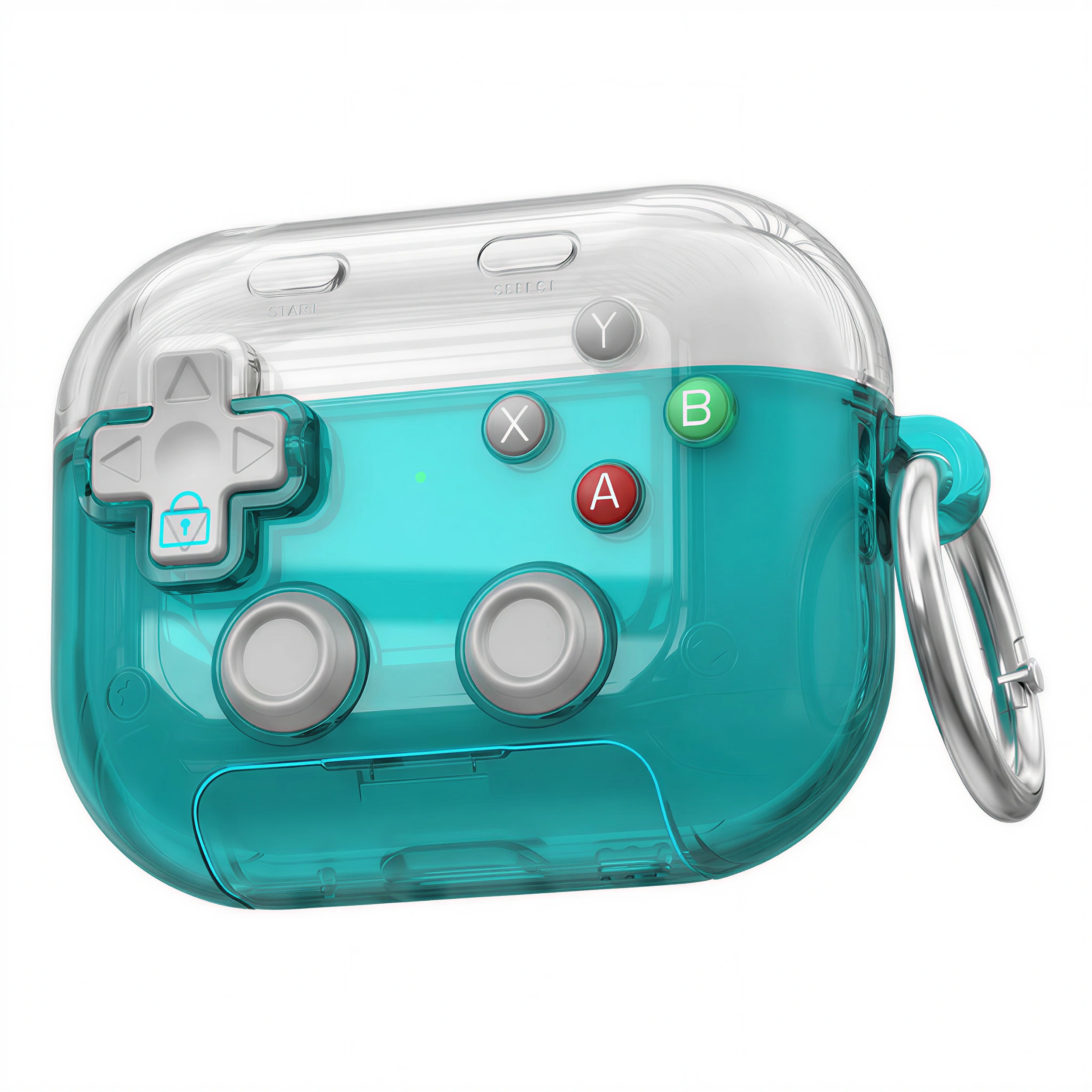 90s Nostalgia Translucent Case for AirPods – Smoky Clear Gamepad Style 3D Silicone Cover