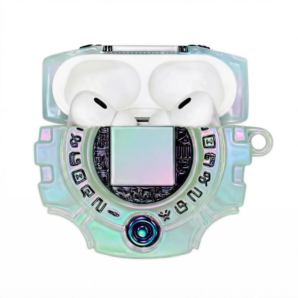 3D Iridescent Geometric Earphone Case | Holographic Glow Cover for AirPods Pro