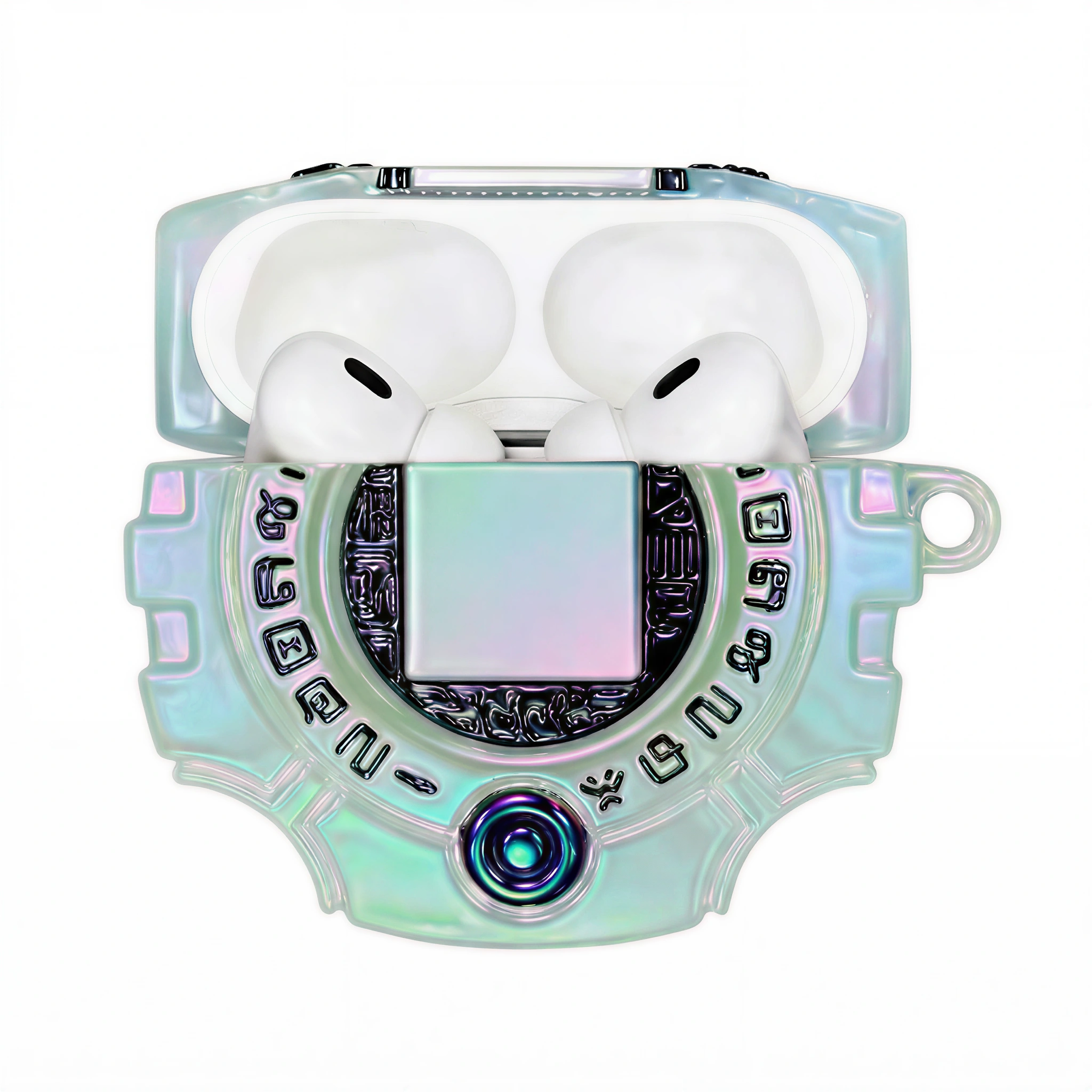 3D Iridescent Geometric Earphone Case | Holographic Glow Cover for AirPods Pro