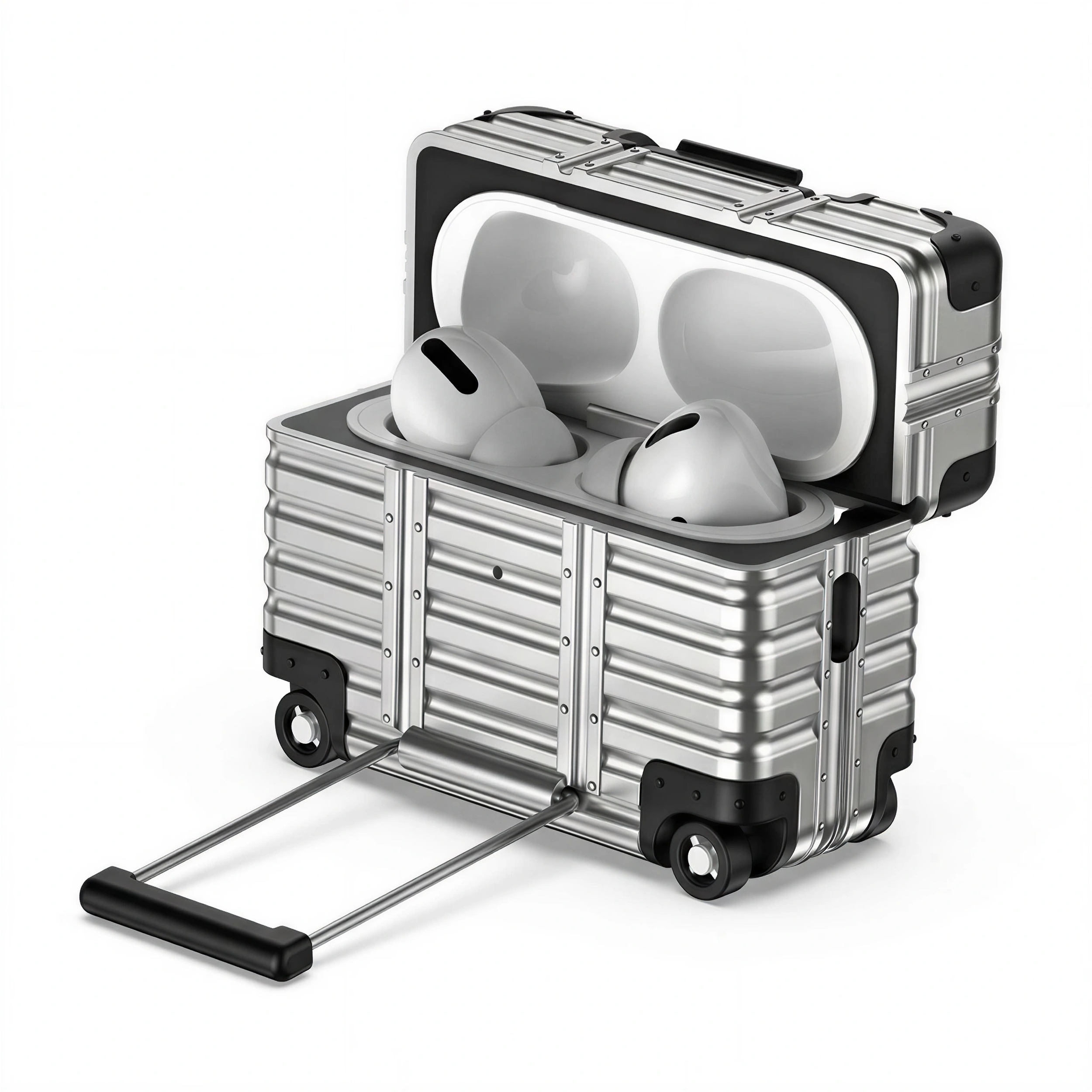 Vintage Luggage Style AirPods Case – Premium Suitcase Design Shockproof Cover