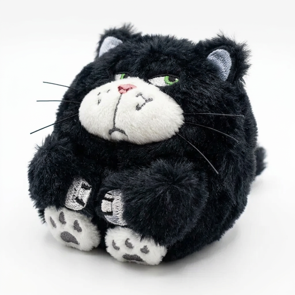 Fuzzy Black Cat Plush Case for AirPods | Soft Furry Protective Cover
