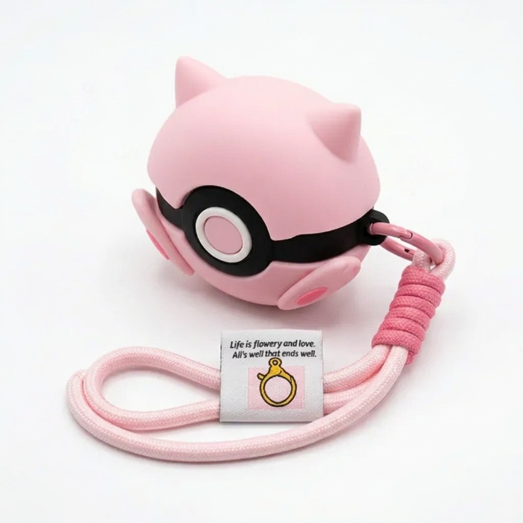 Funny Pink Piggy 3D Sphere Case for AirPods Pro | Protective Silicone Animal Cover