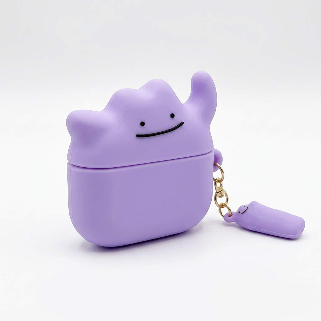 Purple Smiling Blob 3D Case for AirPods Pro | Cute Shape-Shifter Design