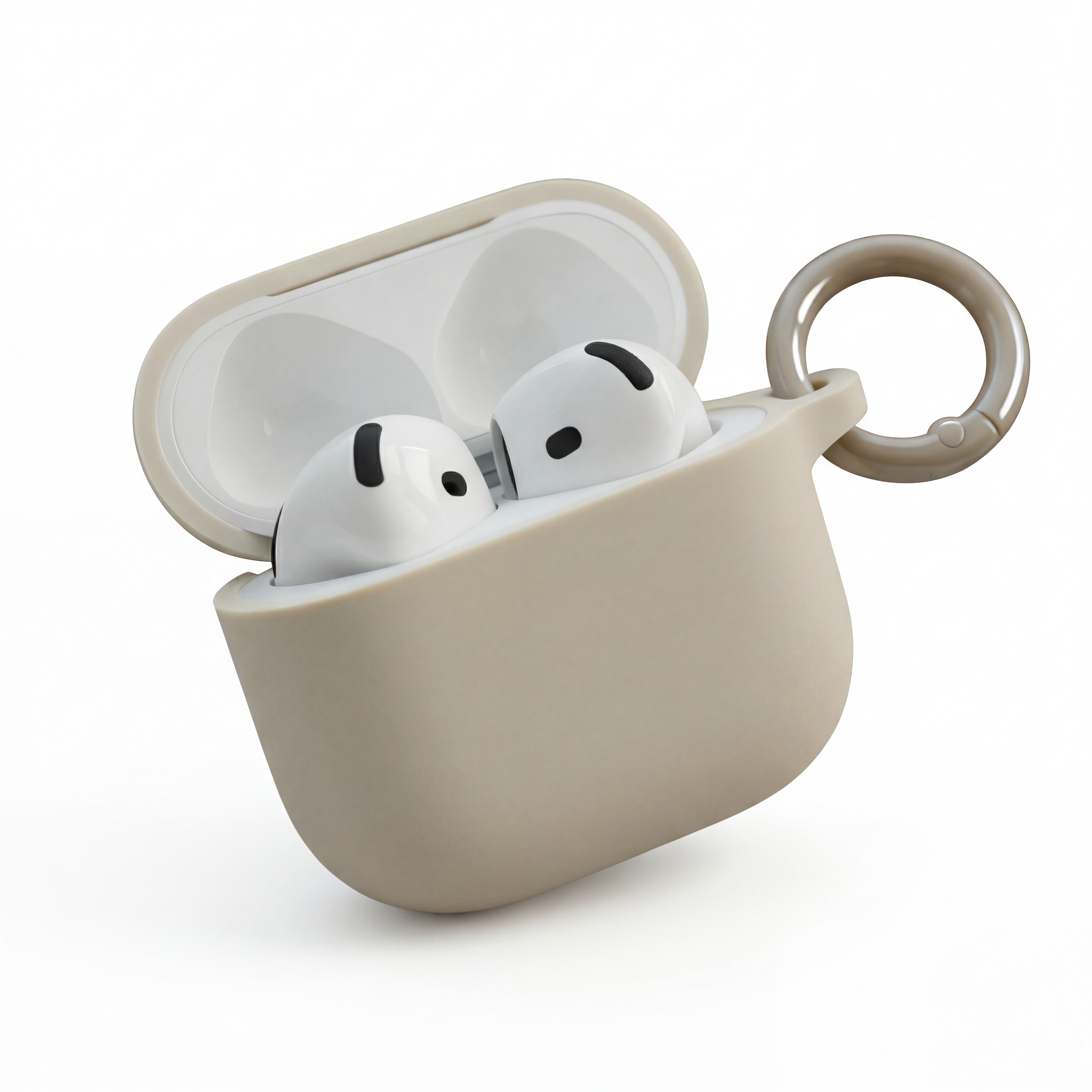 Pink Silicone AirPods Case with Carabiner