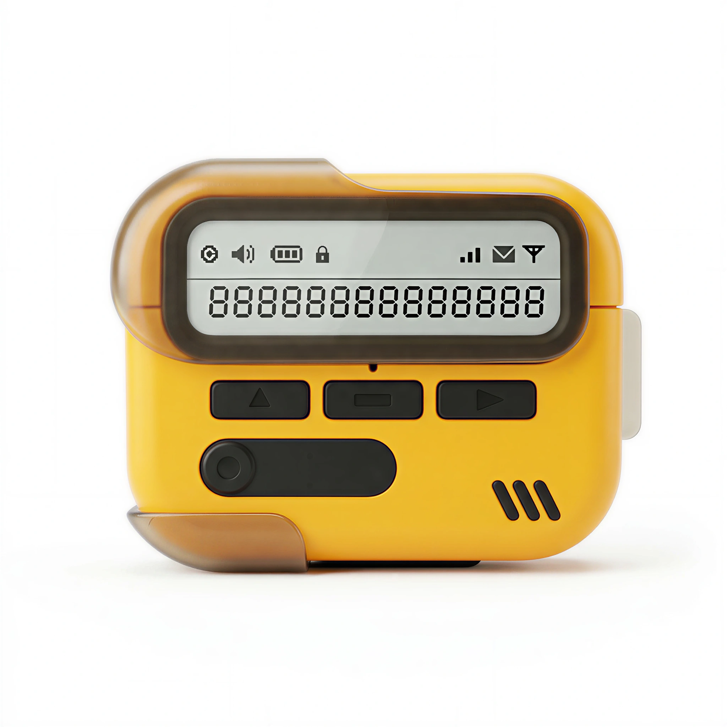 Retro Pager Style AirPods Case – Yellow Silicone Design