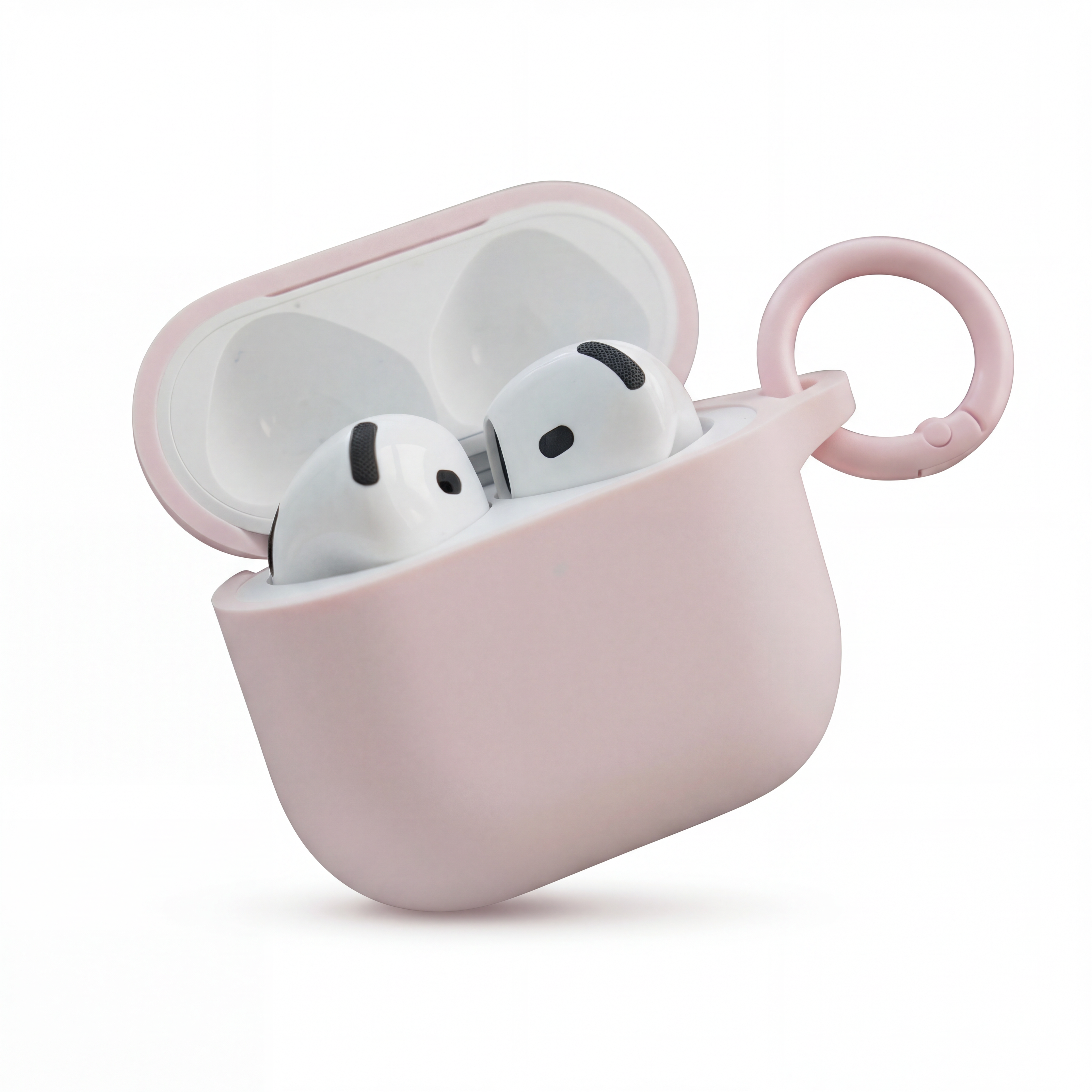 Pink Silicone AirPods Case with Carabiner