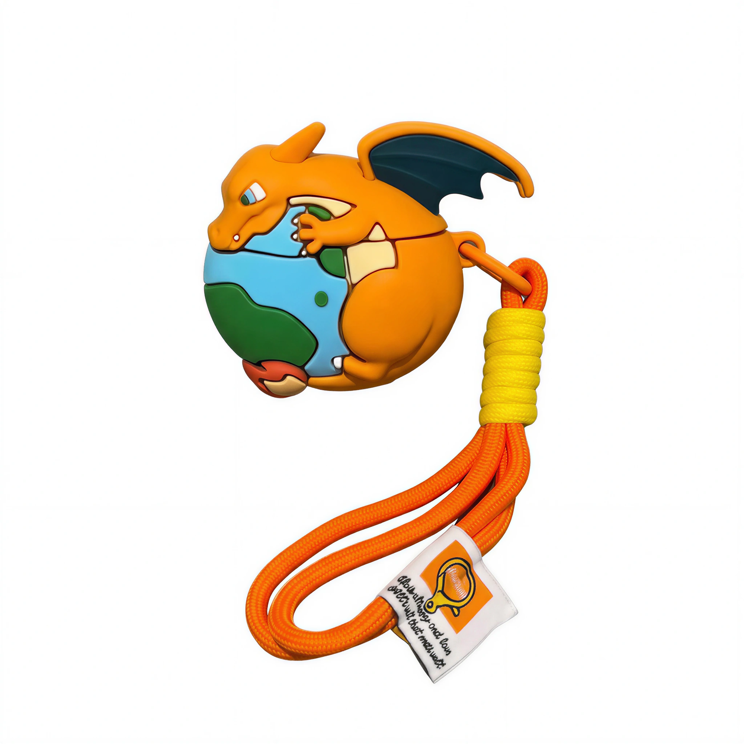 Funny Orange Flying Dragon 3D Case for AirPods | Planet Globe Creature Design