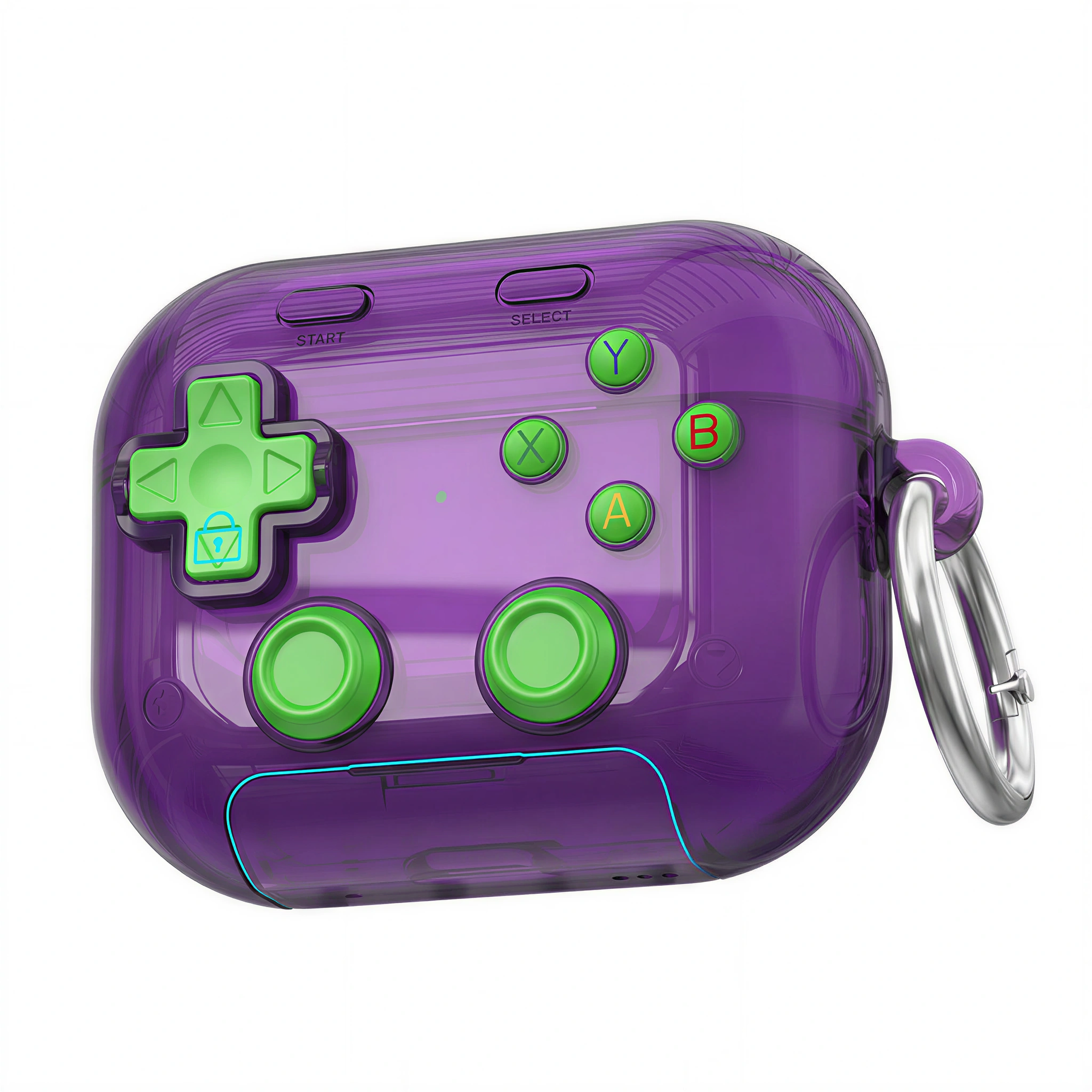 90s Nostalgia Translucent Case for AirPods – Smoky Clear Gamepad Style 3D Silicone Cover