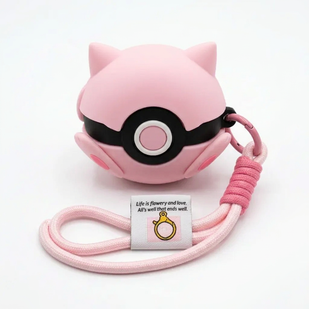 Funny Pink Piggy 3D Sphere Case for AirPods Pro | Protective Silicone Animal Cover