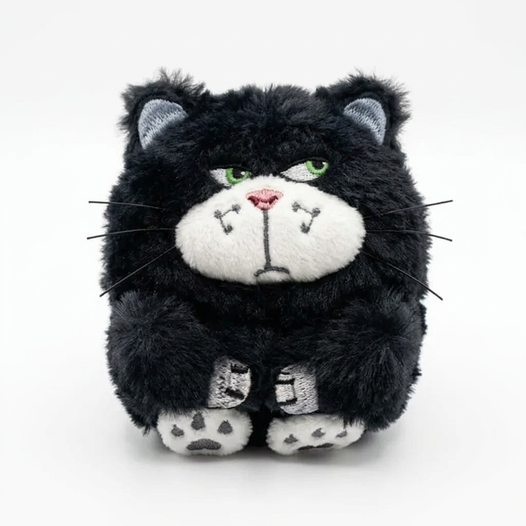 Fuzzy Black Cat Plush Case for AirPods | Soft Furry Protective Cover