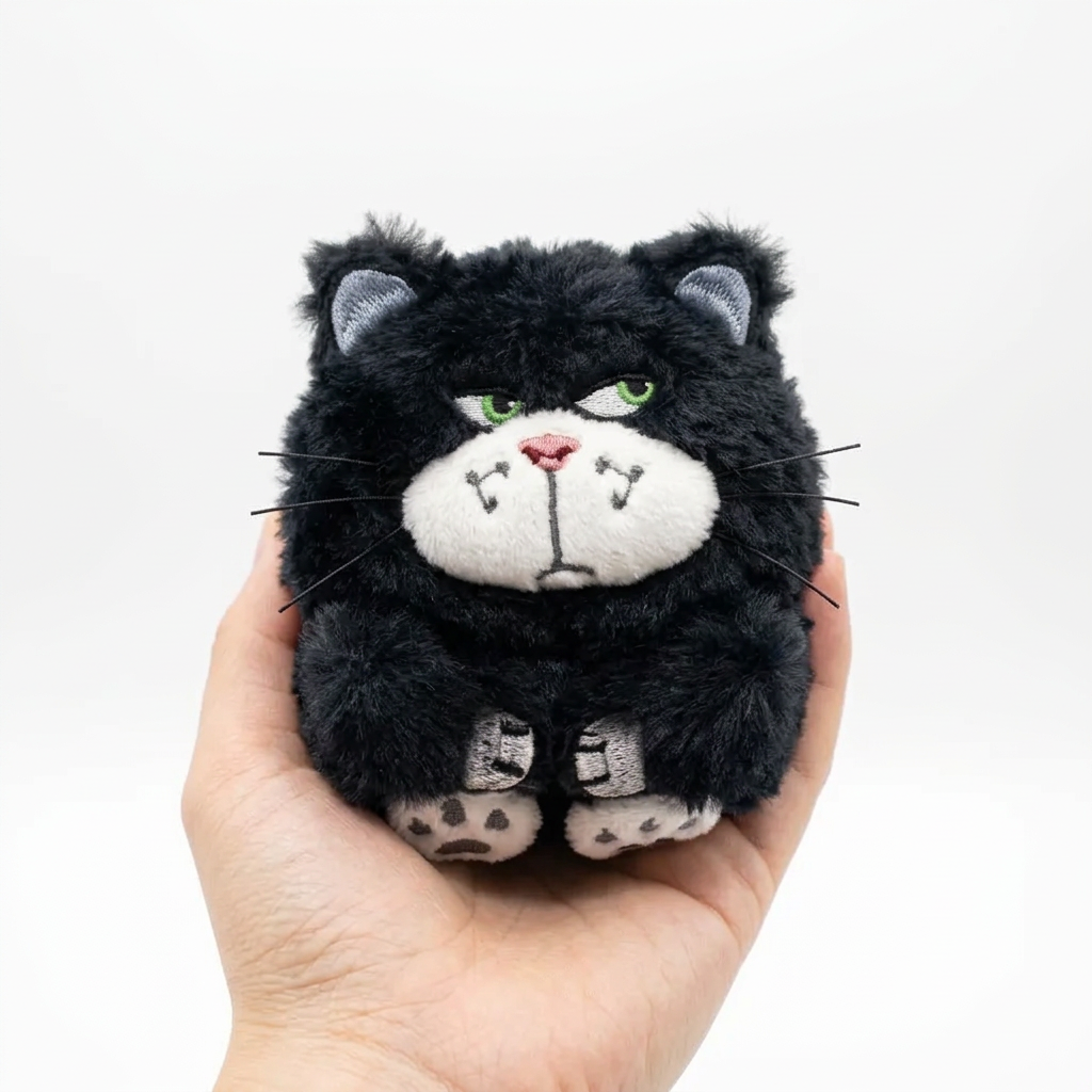 Fuzzy Black Cat Plush Case for AirPods | Soft Furry Protective Cover