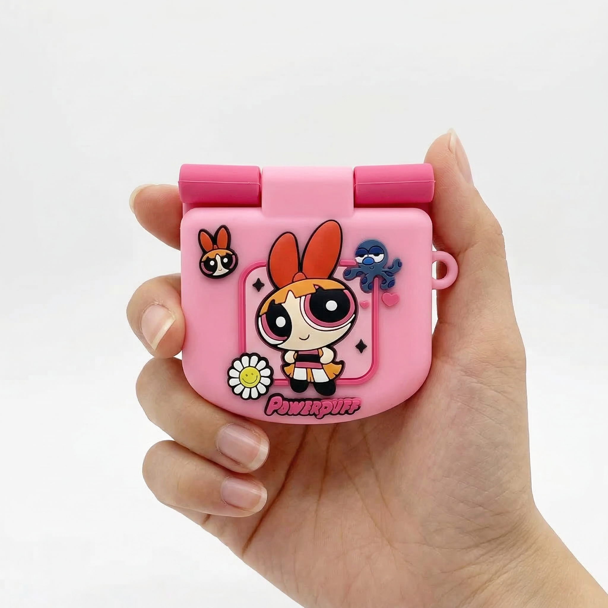 90s Retro Pink Heroine AirPods Case – Cute Cartoon Girl 3D Silicone Design