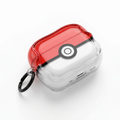 Red and White Sphere Clear Case with Blue Spiral Charm for AirPods Case