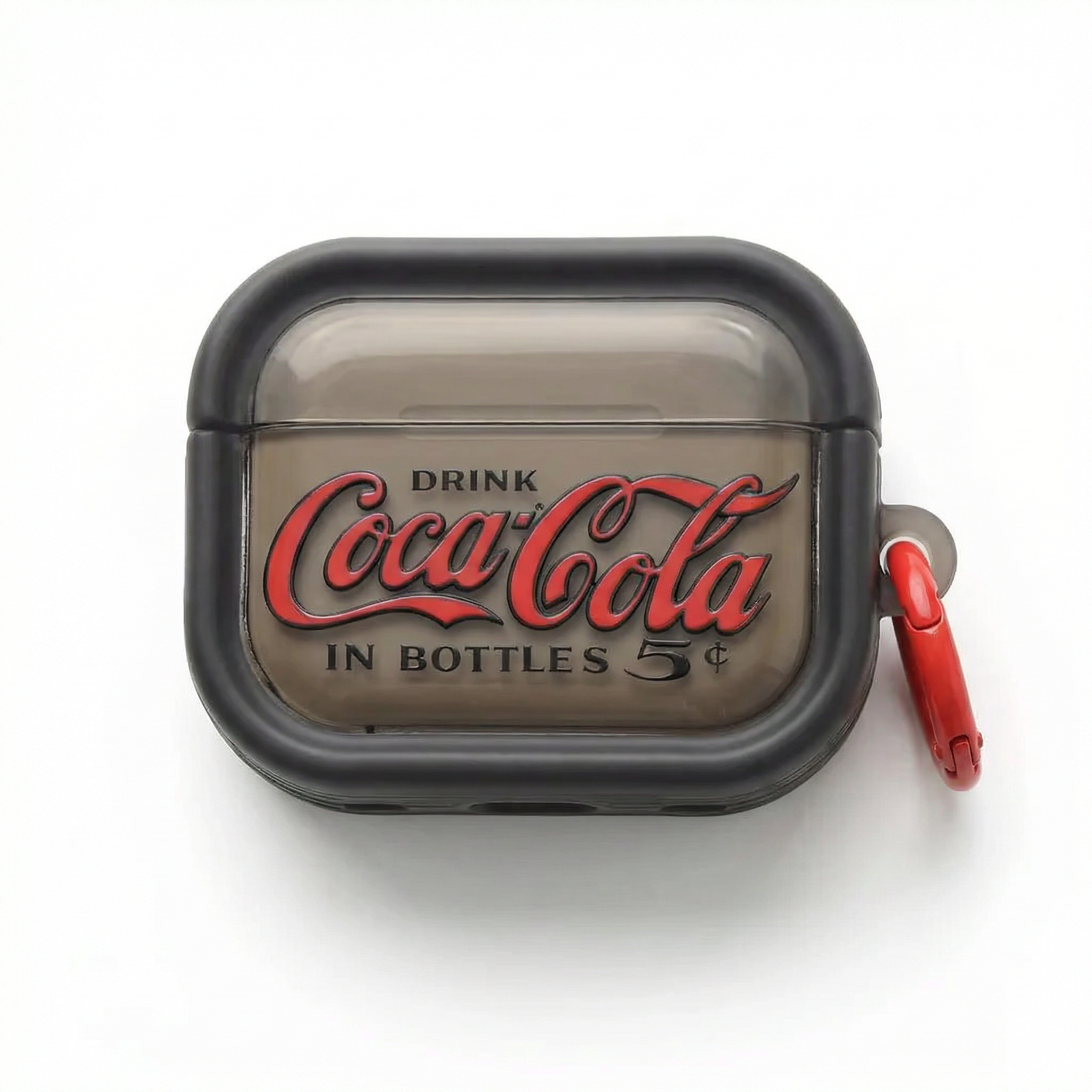 Vintage Coca-Cola Style AirPods Case with Red Carabiner – Universal Fit
