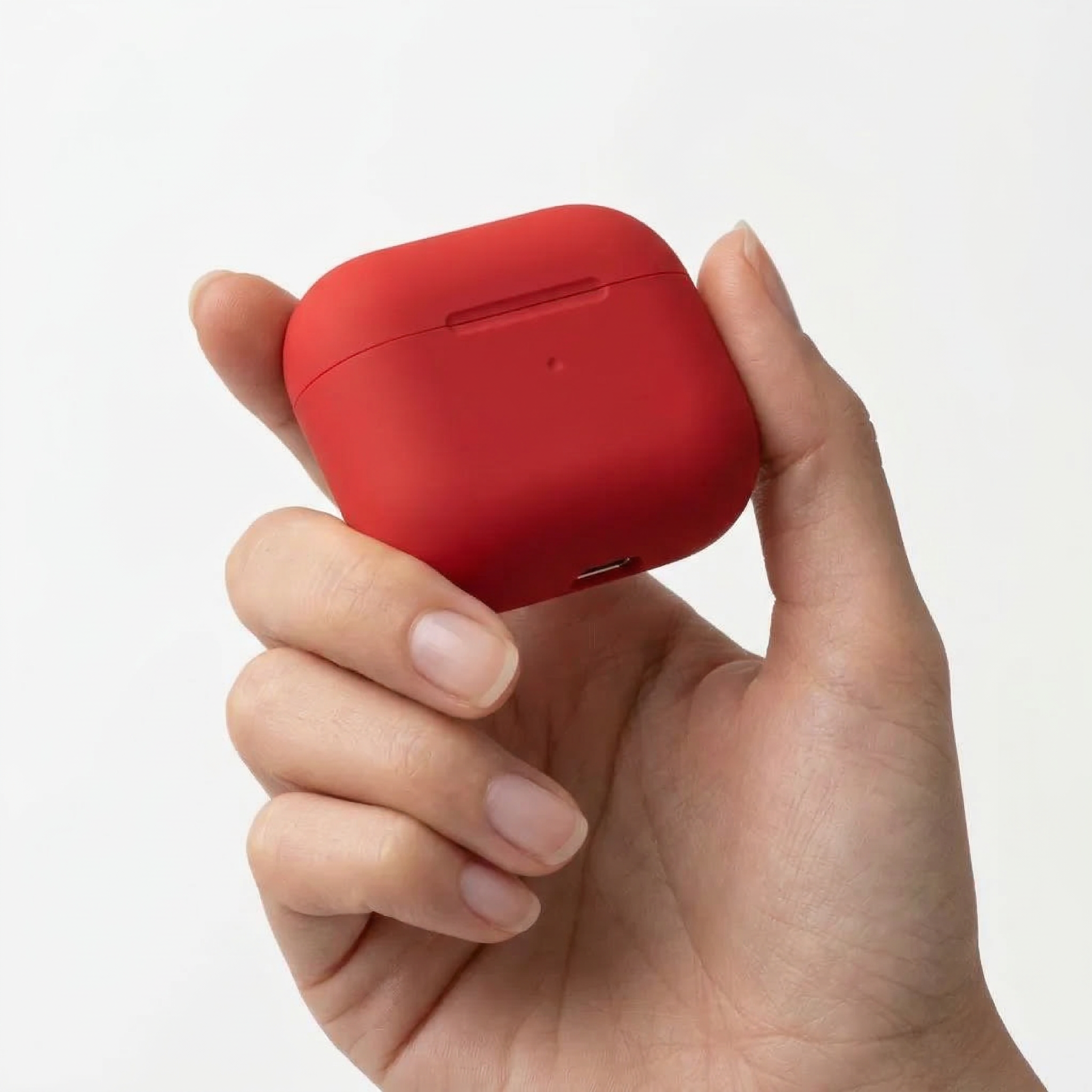 Matte Red Silicone AirPods Case – Universal Fit