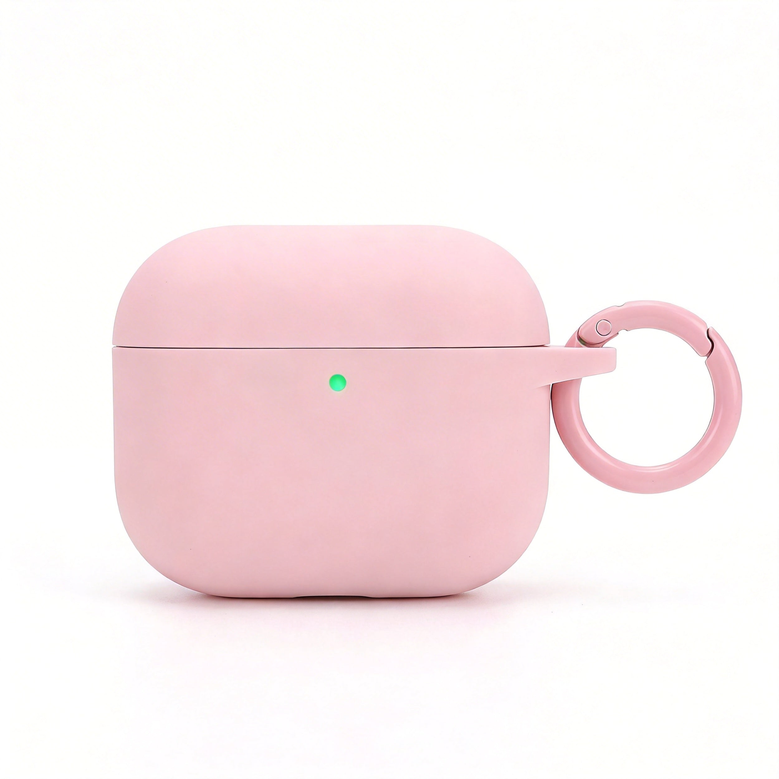 Pink Silicone AirPods Case with Carabiner