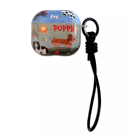 Cute Cartoon Cat AirPods Case with Lanyard – Universal Fit