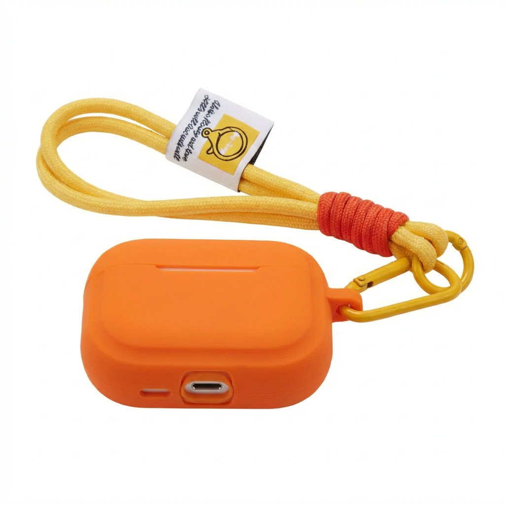Bright Orange Rugged Silicone AirPods Case – Universal Fit