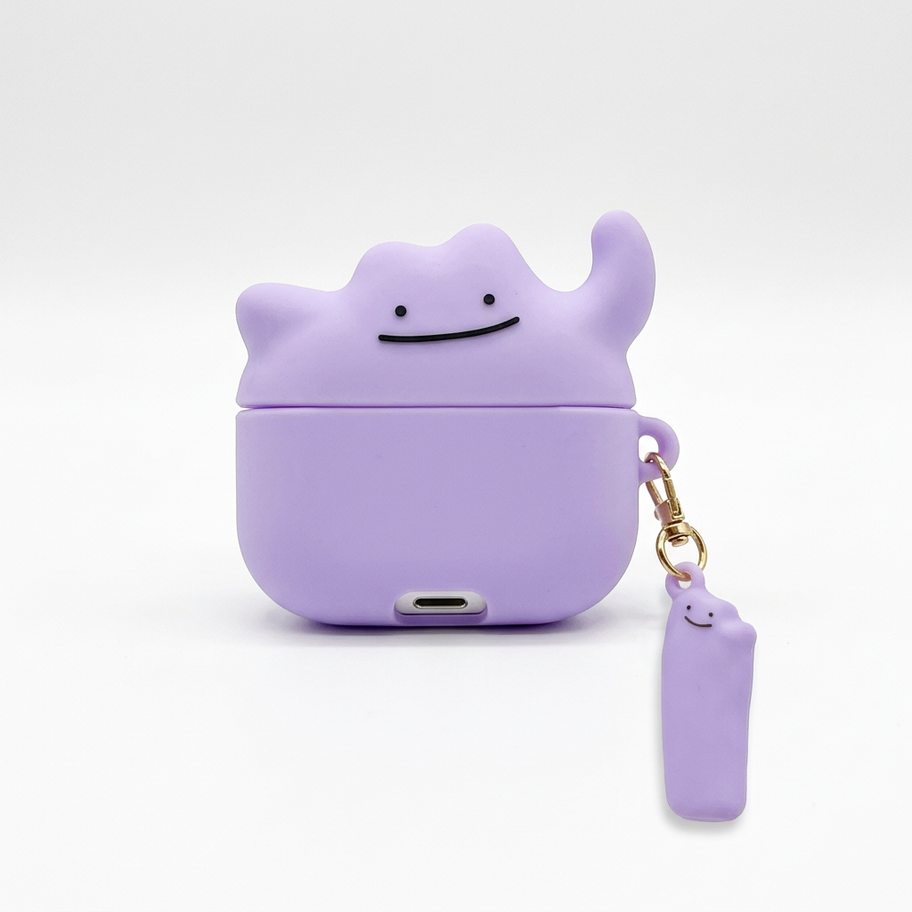 Purple Smiling Blob 3D Case for AirPods Pro | Cute Shape-Shifter Design